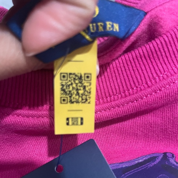 Polo Ralph Lauren Sweater Pink Preppy Bear L/S Patches Pull Over - Picture 4 of 5